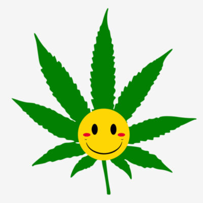 Smiley Weed Leaf - 11x11 DTF Transfer Design