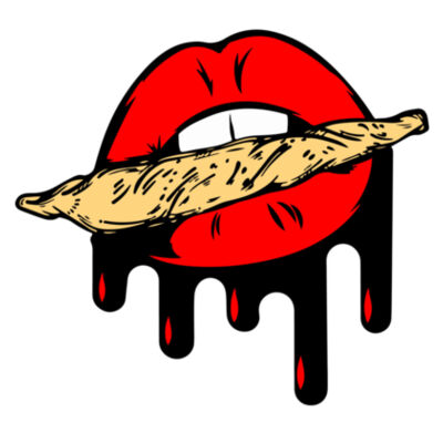 Juicy Lips with a Joint - Women's T-Shirt Design