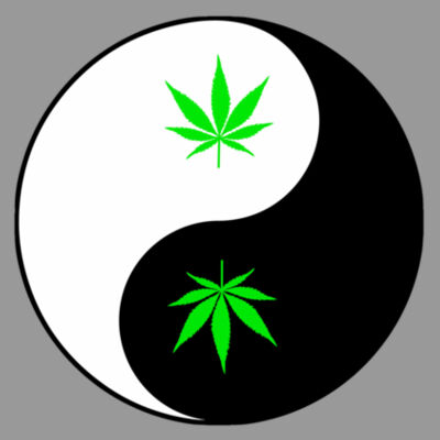 Weed Yin Yang - Unisex Cotton Tee Design