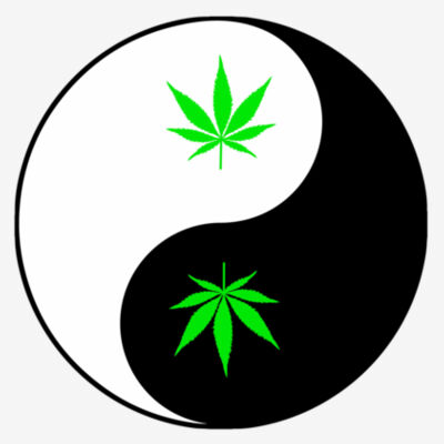 Weed Yin Yang - 11x11 DTF Transfer Design