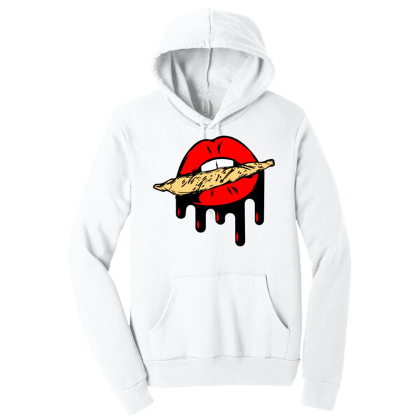 Juicy Lips with a Joint - Hooded Sweatshirt Thumbnail