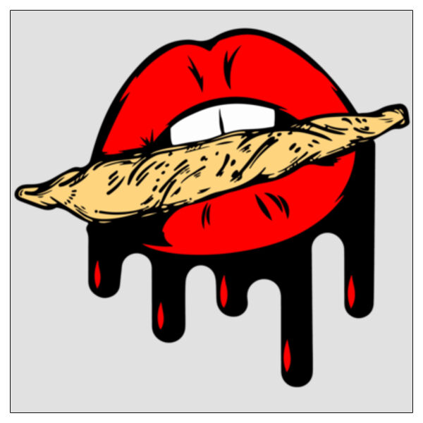 Juicy Lips with a Joint - 11x11 DTF Transfer Thumbnail