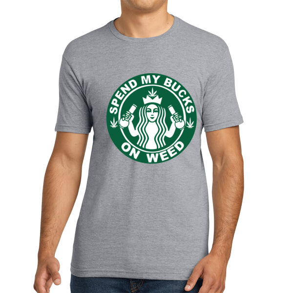 Spend My Bucks On Weed - Unisex Cotton Tee Thumbnail