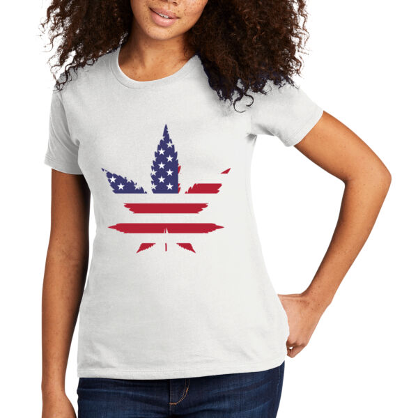 American Flag Weed Leaf - Women's T-Shirt Thumbnail