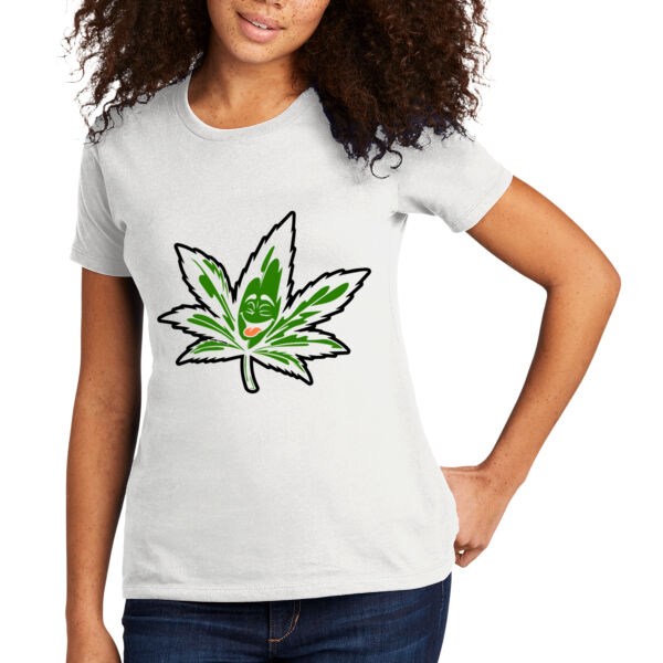 Weed Leaf Charicture - Women's T-Shirt Thumbnail