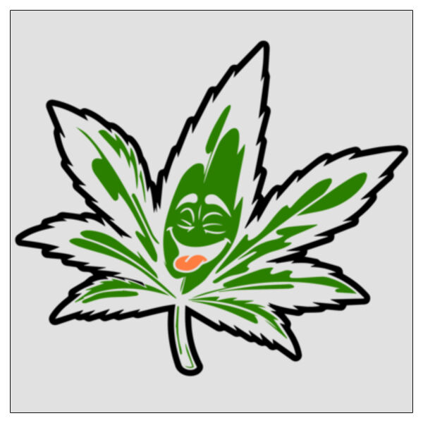 Weed Leaf Charicture - 11x11 DTF Transfer Thumbnail