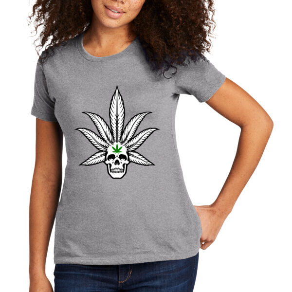 Skull Weed Leaf - Women's T-Shirt Thumbnail
