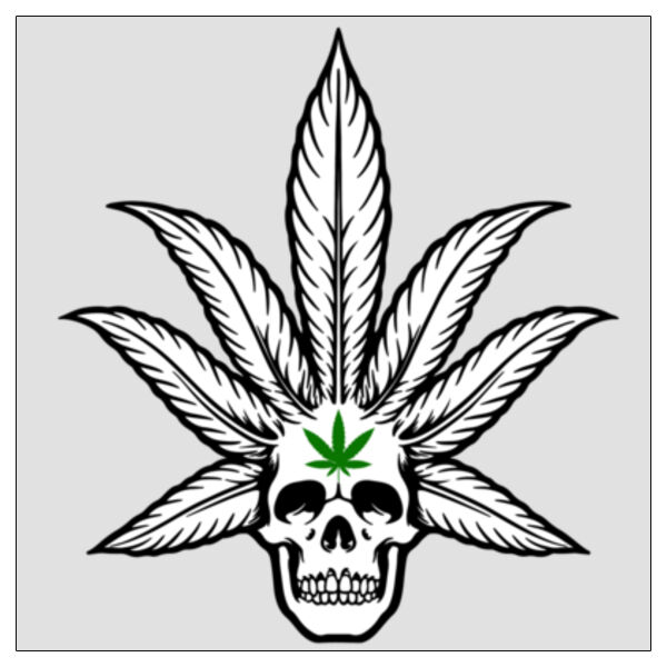 Skull Weed Leaf - 11x11 DTF Transfer Thumbnail