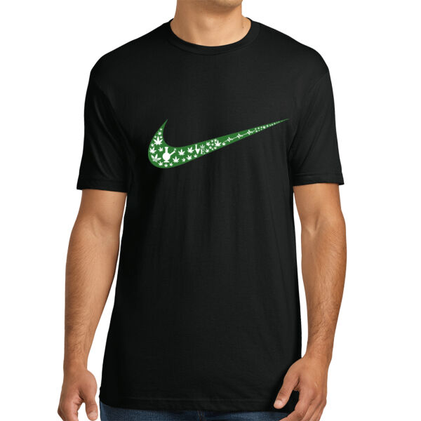 Nike with Weed Icons - Unisex Cotton Tee Thumbnail
